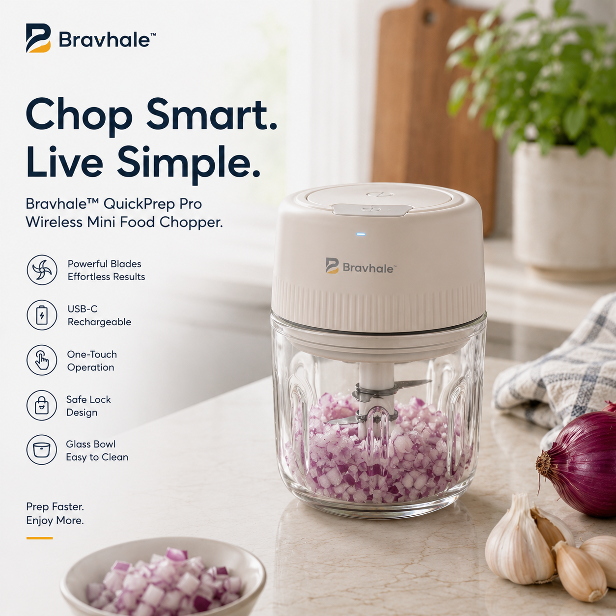 Bravhale™ SliceMate Turbo Mini Chopper