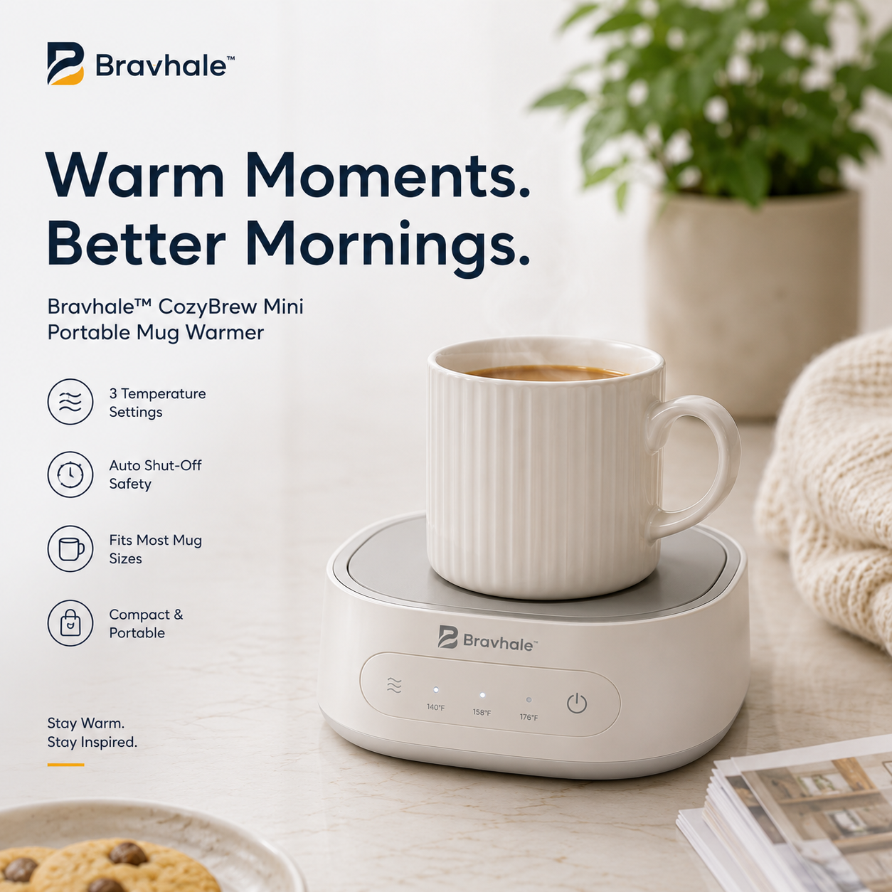 Bravhale™ HeatNest Smart Mug Warmer