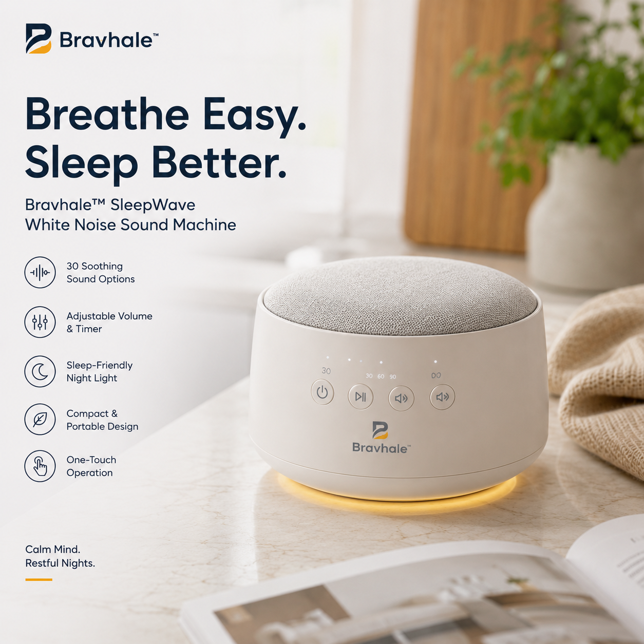 Bravhale™ DreamTone Aura Sleep Sound System